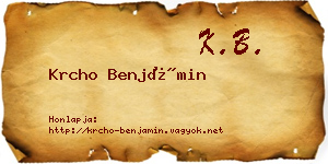 Krcho Benjámin névjegykártya